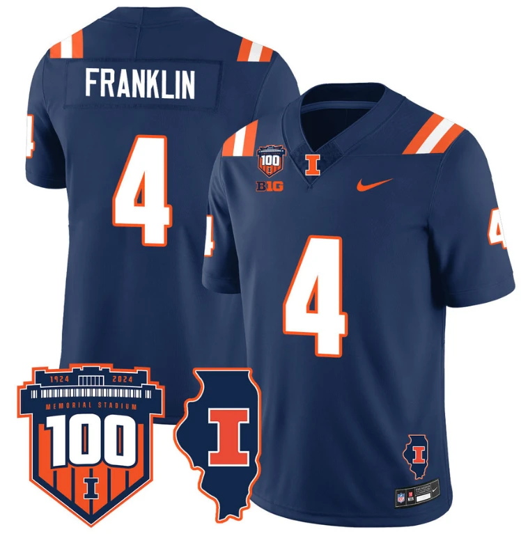 Zakhari Franklin Jersey #4 Illinois Fighting Vapor Limited College Football Stitched Orange Alternate by My Store