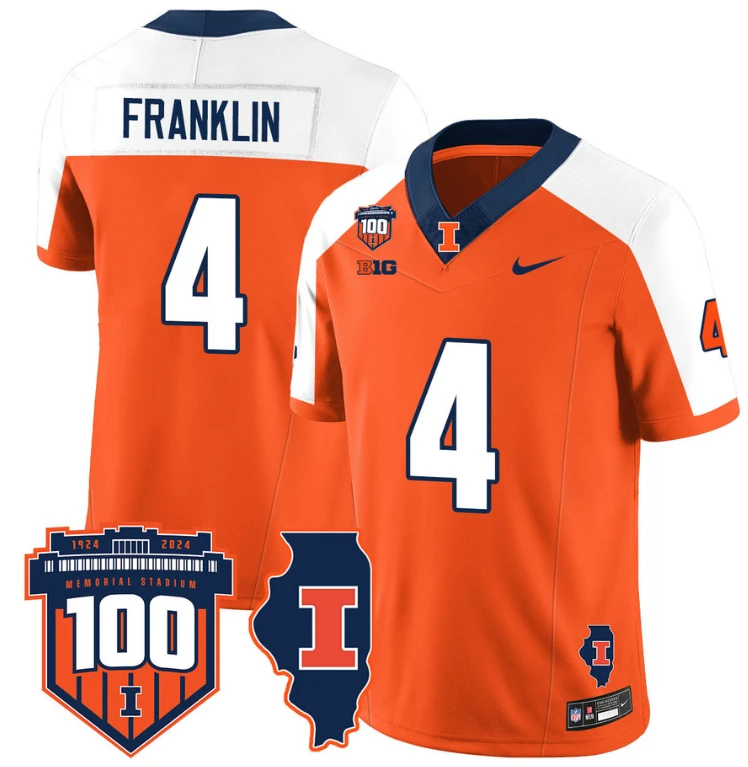 Zakhari Franklin Jersey #4 Illinois Fighting Vapor Limited College Football Stitched Orange Alternate by My Store