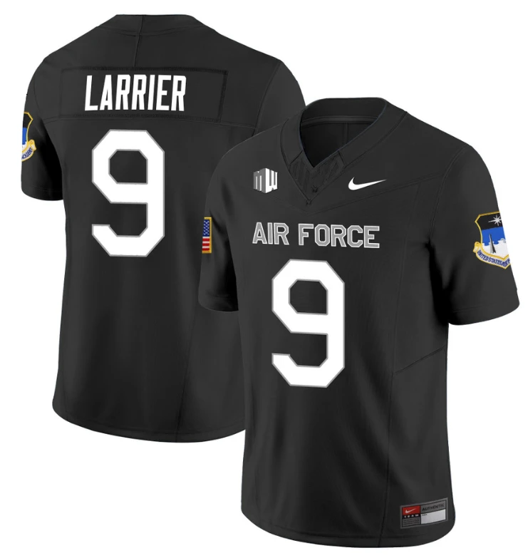 Zac Larrier Jersey #9 Air Force Falcons Limited Football Stitched Black by NCAA Football Jersey