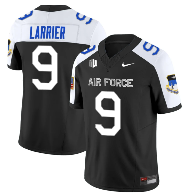 Zac Larrier Jersey #9 Air Force Falcons Limited Football Stitched Black Alternate by NCAA Football Jersey