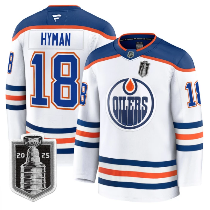 Zach Hyman Jersey #18 Edmonton Oilers 2025 Stanley Cup Final Stitched Away by Hockey David