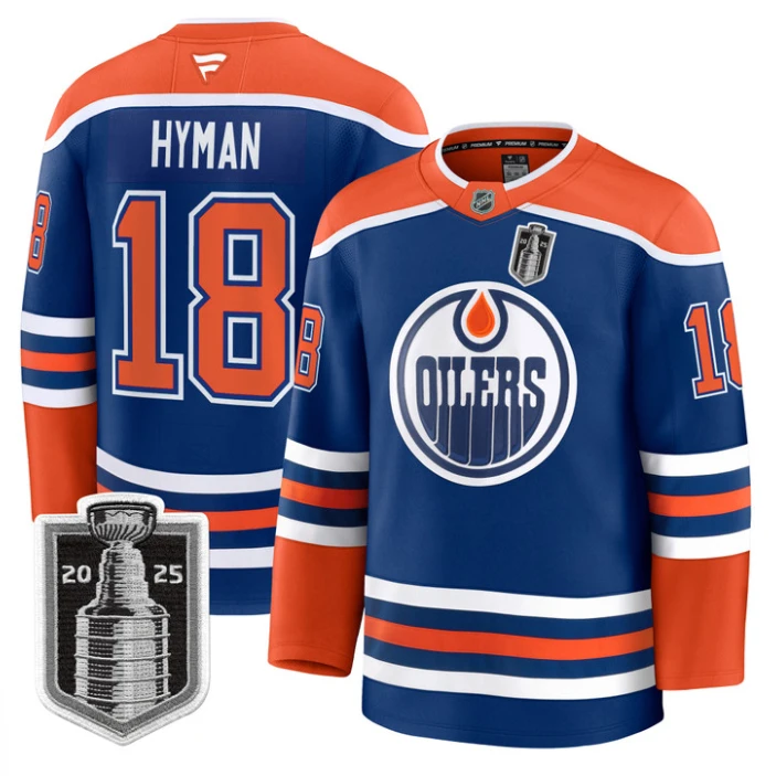 Zach Hyman Jersey #18 Edmonton Oilers 2025 Stanley Cup Final Stitched Home by Hockey David