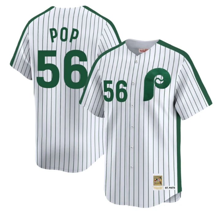 Zach Pop Philadelphia Phillies Green Stripes Jersey - All Stitched by My Store