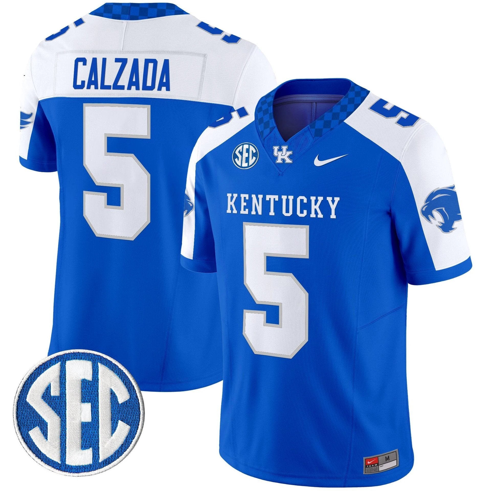 Zach Calzada Jersey #5 Kentucky Wildcats 2025 Limited Stitched by My Store NCAA Football Jerseys