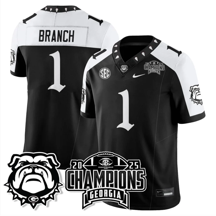 Zachariah Branch Jersey #1 Georgia Bulldogs Gothic SEC Football Champions by My Store NCAA Football Jerseys