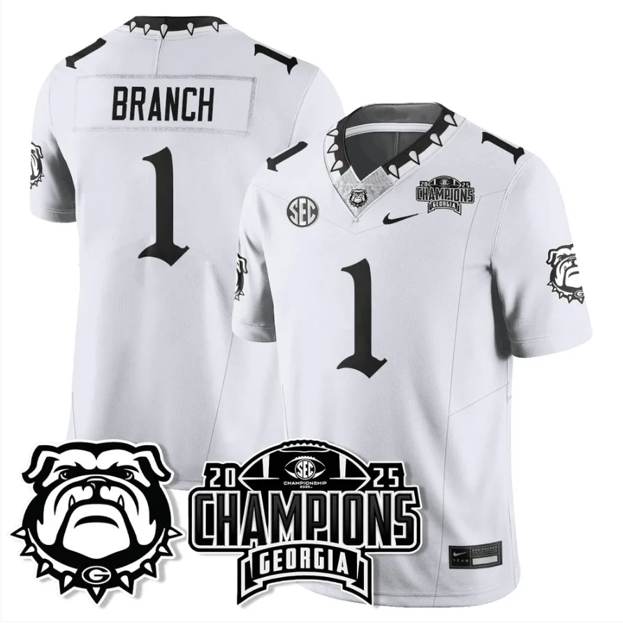 Zachariah Branch Jersey #1 Georgia Bulldogs Gothic SEC Football Champions by My Store NCAA Football Jerseys