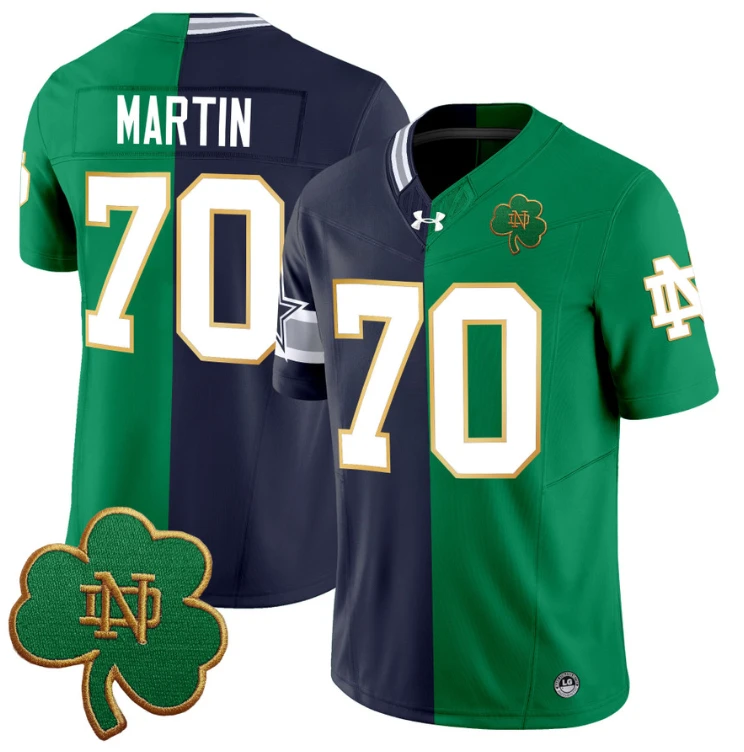 Zack Martin Jersey #70 Notre Dame Fighting Irish Split Vapor Football Stitched by NCAA Football Jersey