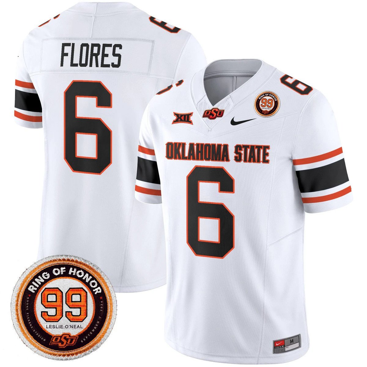Zane Flores Jersey #6 Oklahoma State Cowboys 2025 Leslie O'neal Patch by My Store NCAA Football Jerseys