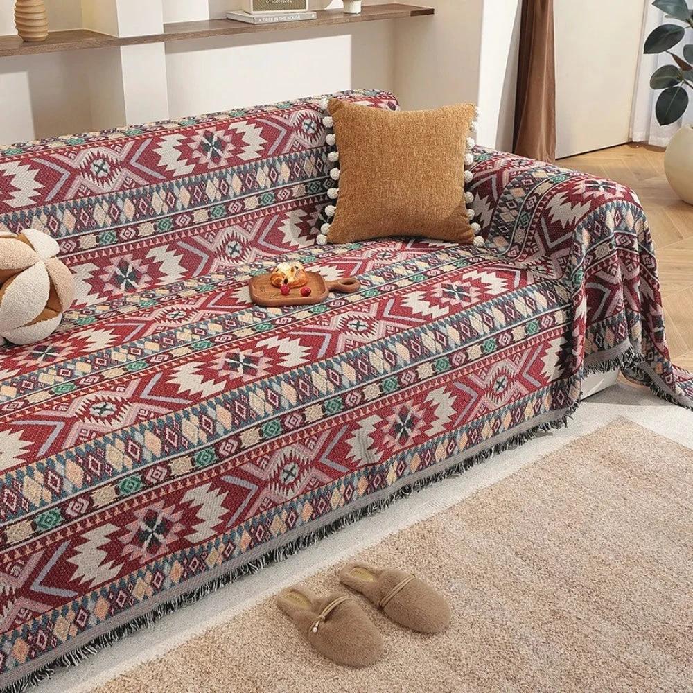 Zarela Boho Chenille Sofa Cover by Casa & Beyond