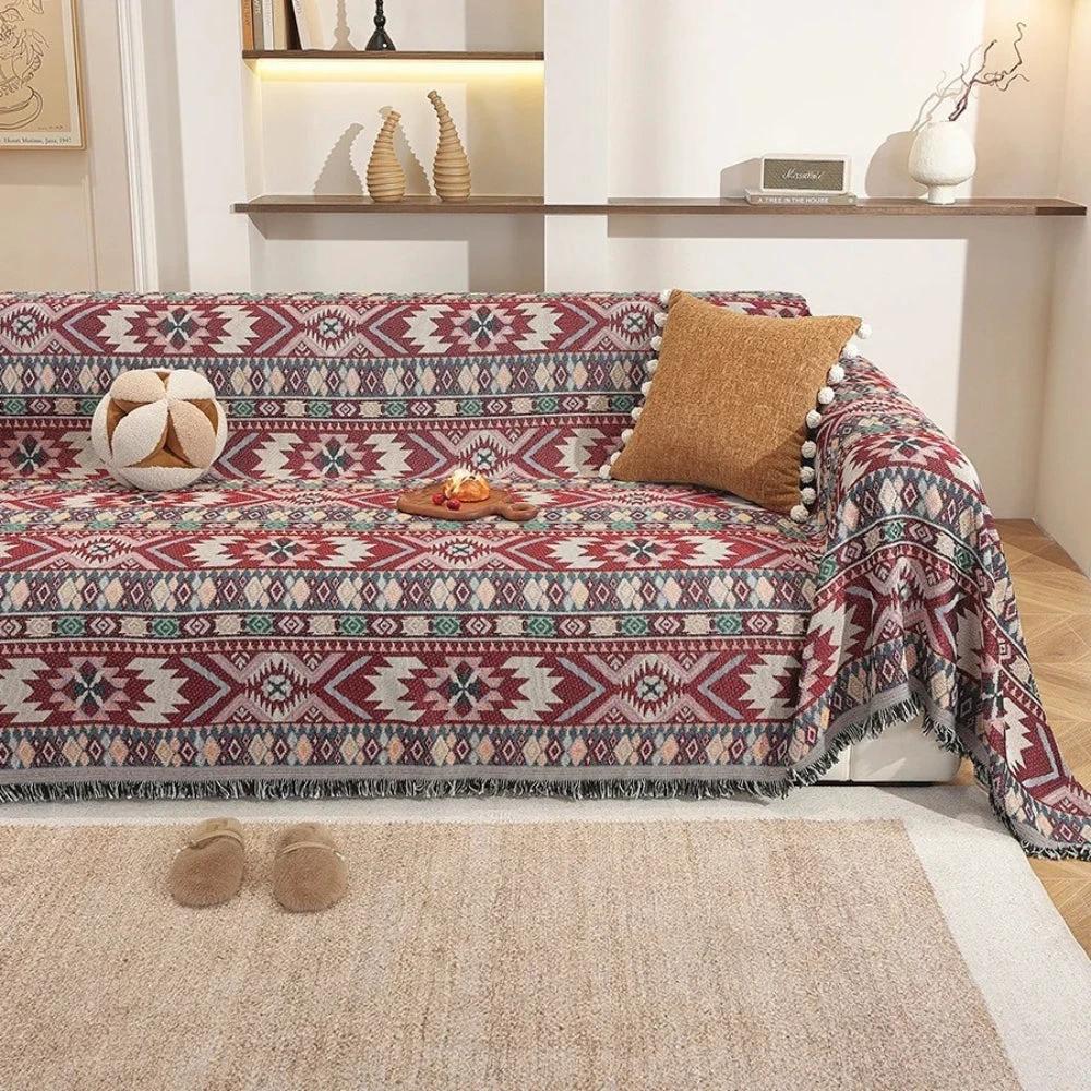 Zarela Boho Chenille Sofa Cover by Casa & Beyond