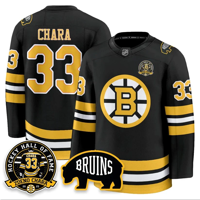 Zdeno Chara Jersey #33 Boston Bruins Premium Hockey Zdeno Chara HOF Stitched by Hockey David