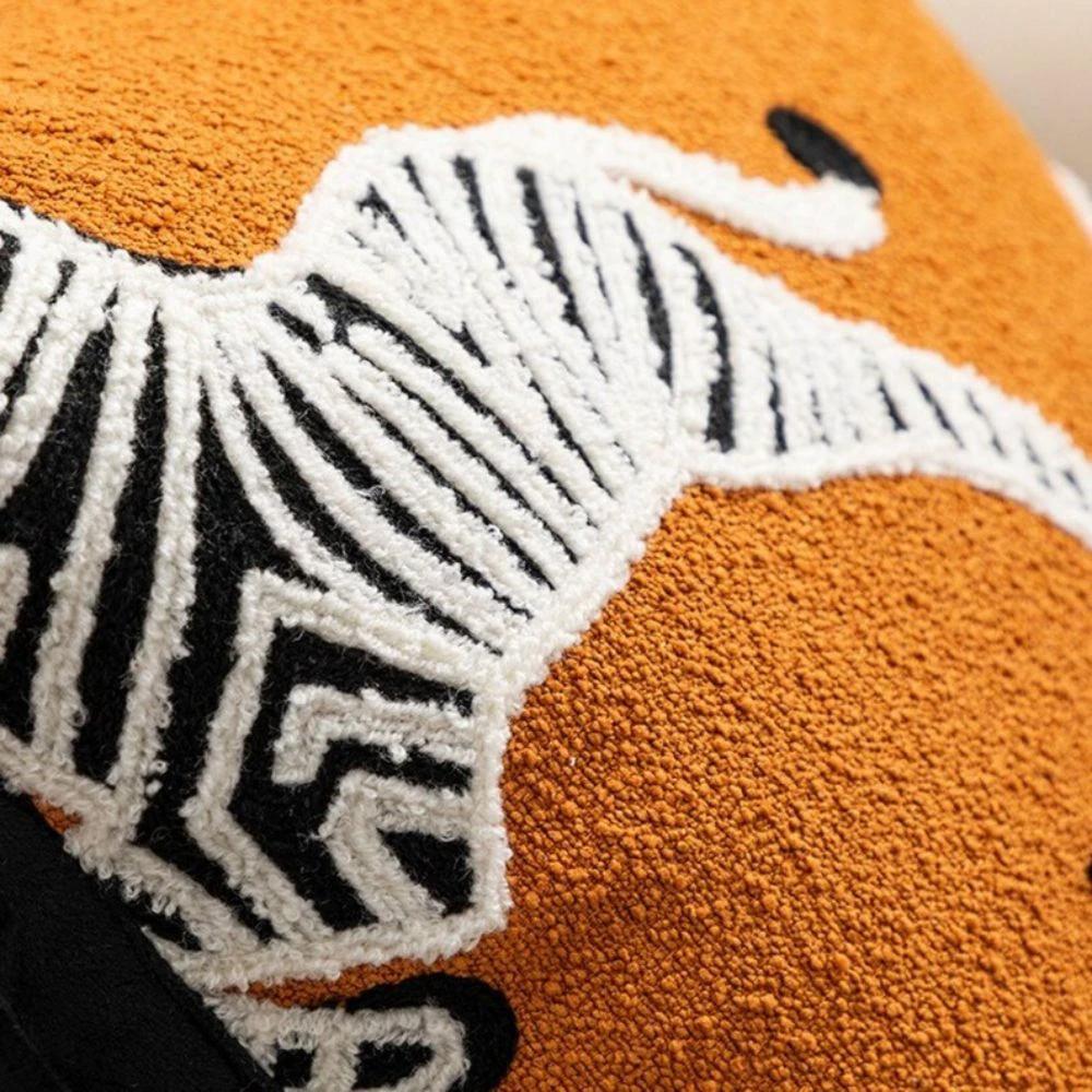 Zebra Dash Embroidered Cushion Cover by Casa & Beyond