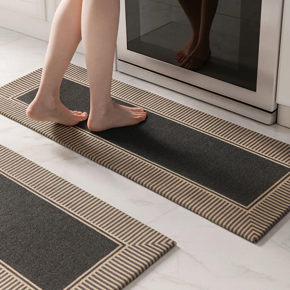 Zebra Stripe Soft Kitchen Runner Mat by Casa & Beyond