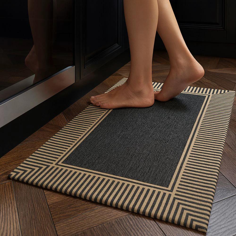 Zebra Stripe Soft Kitchen Runner Mat by Casa & Beyond