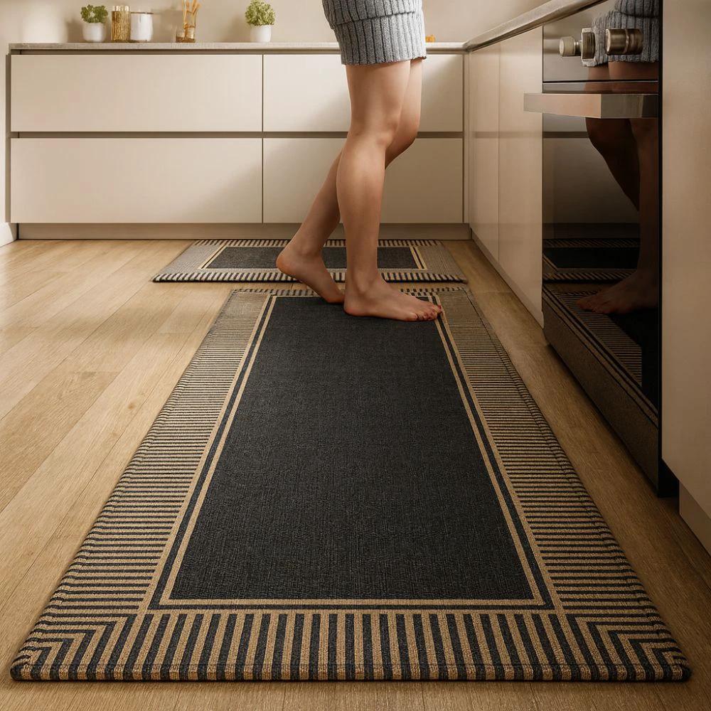 Zebra Stripe Soft Kitchen Runner Mat by Casa & Beyond
