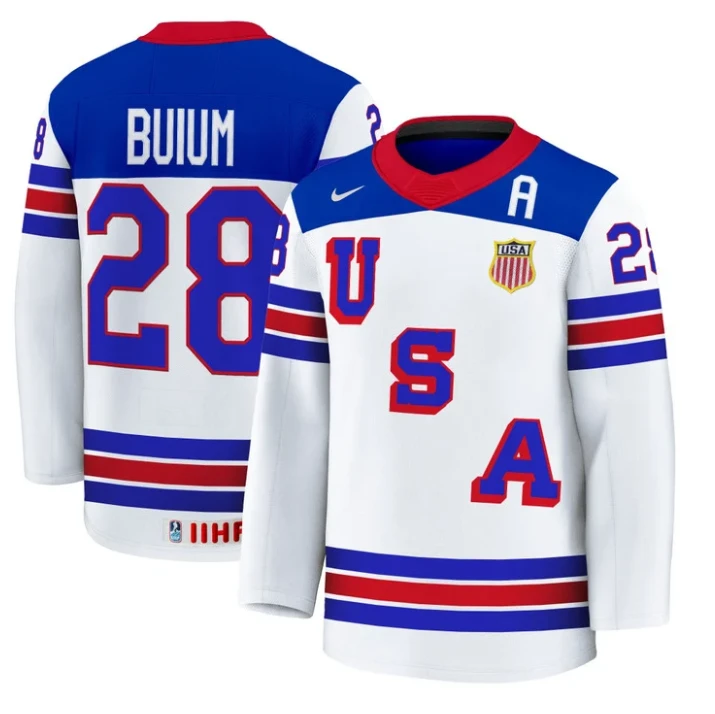 Zeev Buium Jersey #28 USA Hockey 2025 Premium Stitched Home by Hockey David