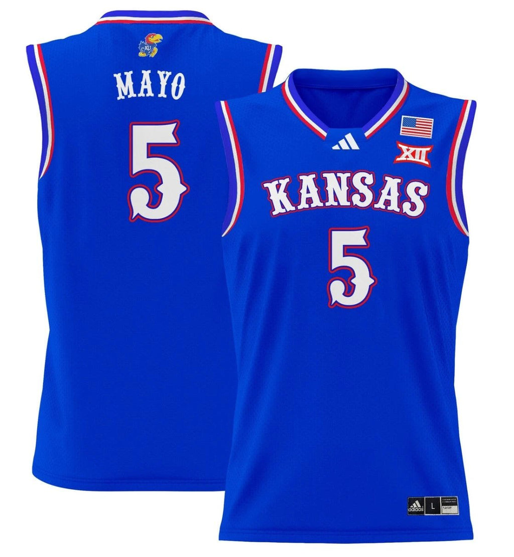 Zeke Mayo Jersey #5 Kansas Jayhawks 2024 Lightweight Basketball Royal by My store basketball