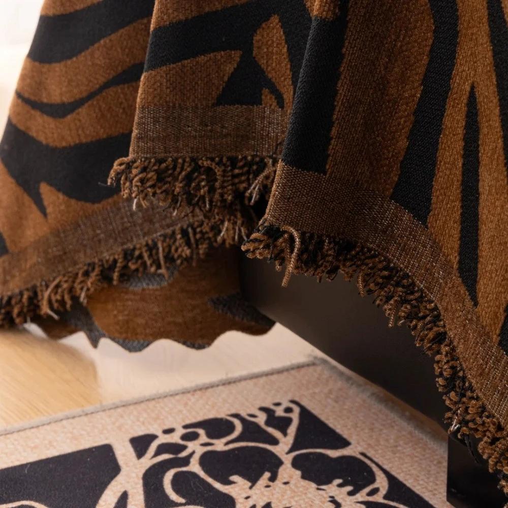 Zentara Chenille Zebra Geometric Sofa Cover by Casa & Beyond