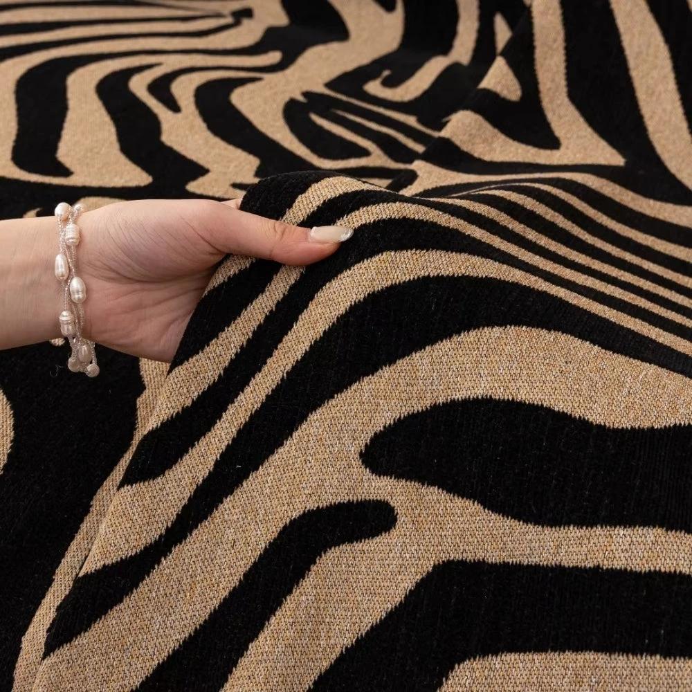 Zentara Chenille Zebra Geometric Sofa Cover by Casa & Beyond