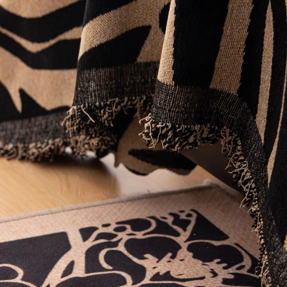 Zentara Chenille Zebra Geometric Sofa Cover by Casa & Beyond
