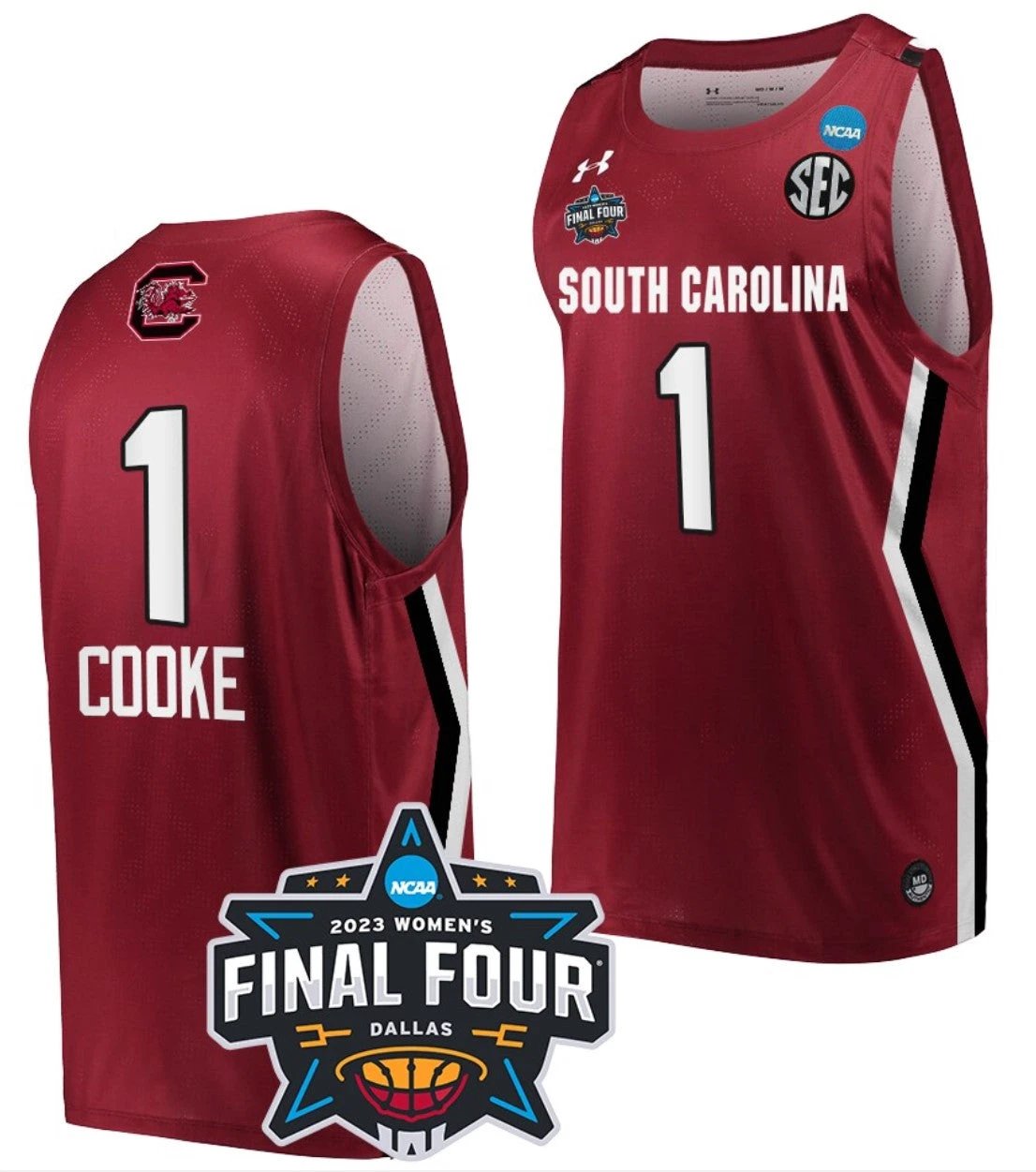 Zia Cooke Jersey South Carolina Gamecocks College Basketball 2023 NCAA Final Four Garnet Garnet #1 by My store basketball