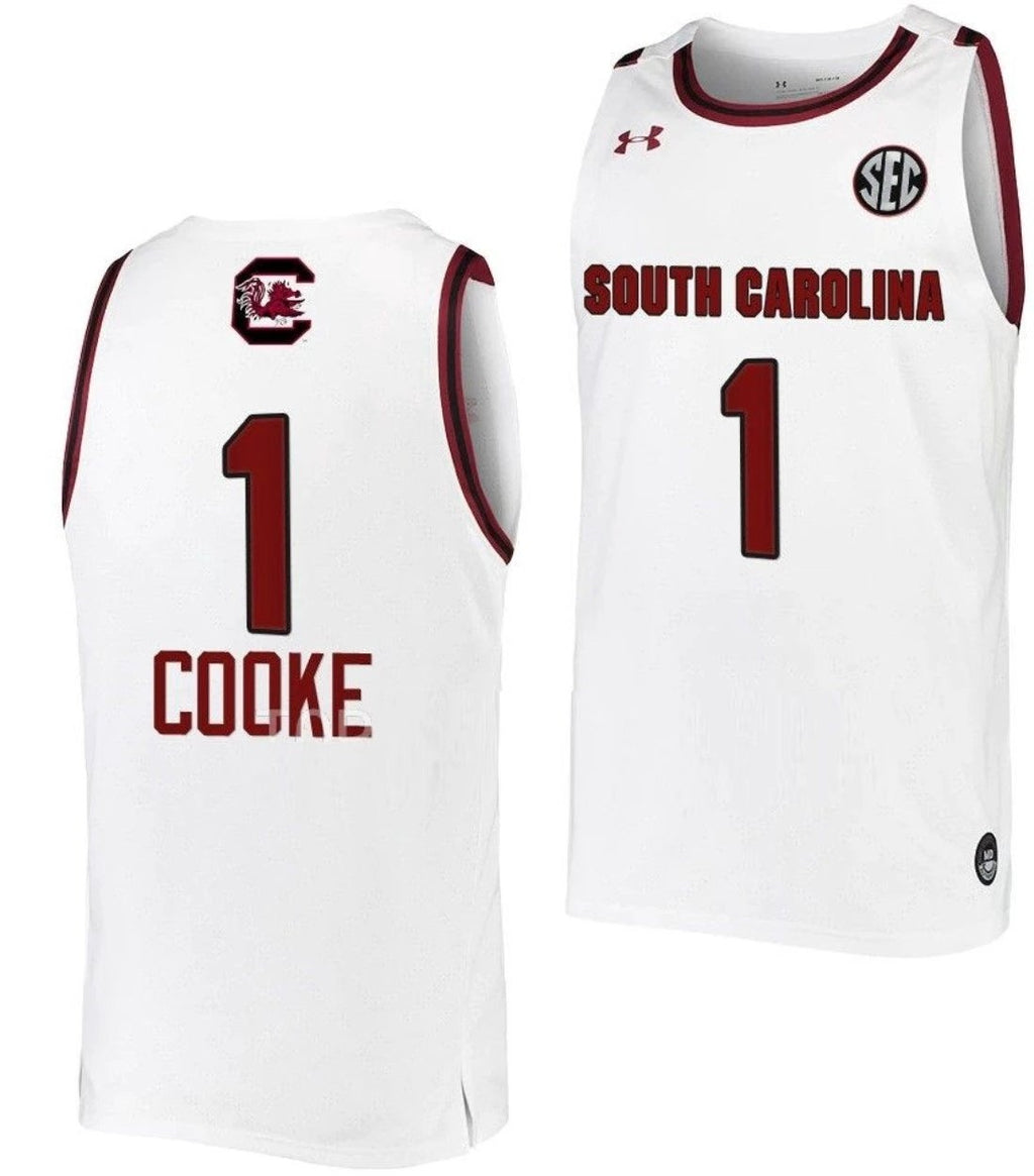 Zia Cooke Jersey South Carolina Gamecocks College Basketball White #1 by My store basketball