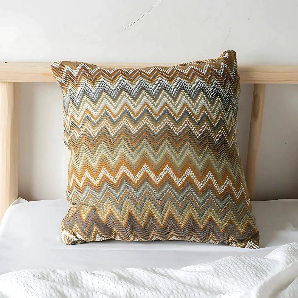 Zigzag Knit Boho Throw Cushion Cover by Casa & Beyond
