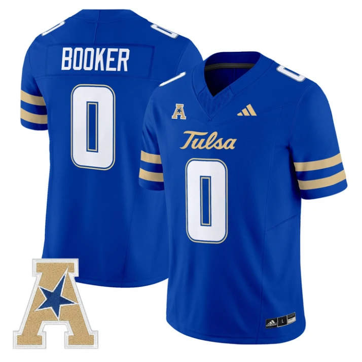 Zion Booker Jersey #0 Tulsa Golden Hurricane 2025 Vapor Stitched Royal by My Store NCAA Football Jerseys
