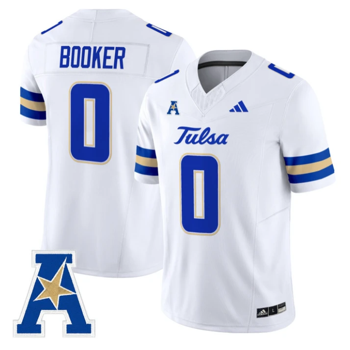Zion Booker Jersey #0 Tulsa Golden Hurricane 2025 Vapor Stitched White by My Store NCAA Football Jerseys