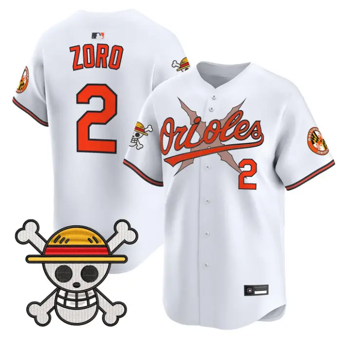 Zoro Jersey #2 Baltimore Orioles One Piece Premier Stitched by My Store