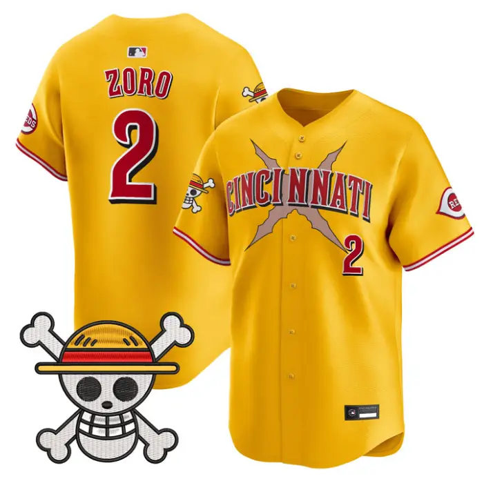 Zoro Jersey #2 Cincinnati Reds One Piece Vapor Premier Stitched by My Store