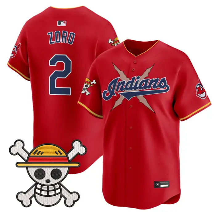 Zoro Jersey #2 Cleveland Indians One Piece Vapor Premier Stitched by My Store