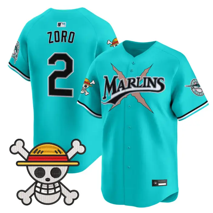Zoro Jersey #2 Miami Marlins One Piece Premier Limited Stitched by My Store