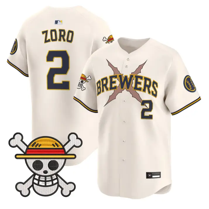 Zoro Jersey #2 Milwaukee Brewers One Piece Vapor Premier Stitched by My Store