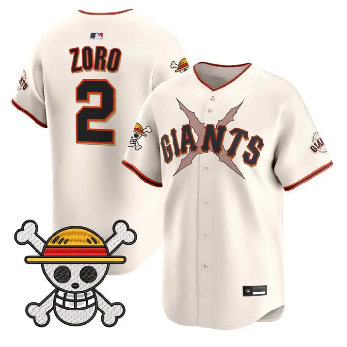 Zoro Jersey #2 San Francisco Giants One Piece Premier Stitched by My Store