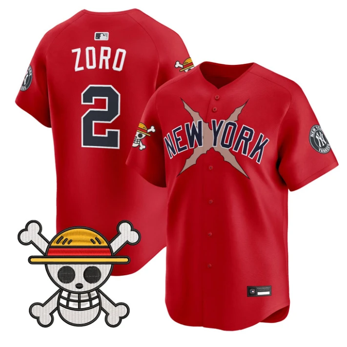 Zoro Jersey #2 Yankees One Piece Vapor Premier Stitched by My Store