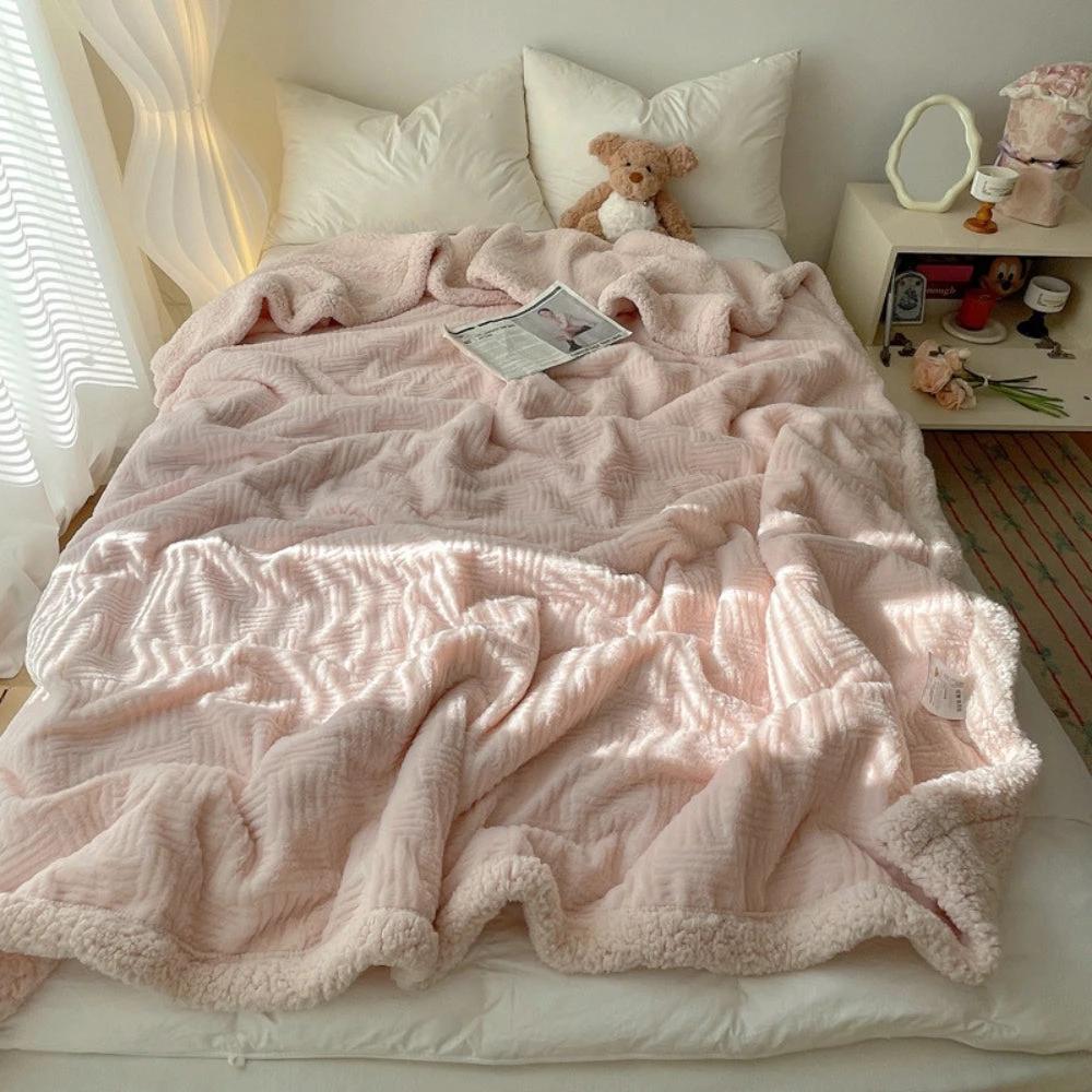Seraphina Soft Jacquard Rabbit Plush Blanket by Casa & Beyond