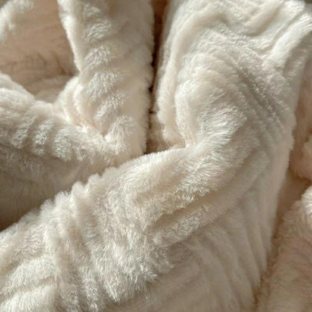 Seraphina Soft Jacquard Rabbit Plush Blanket by Casa & Beyond