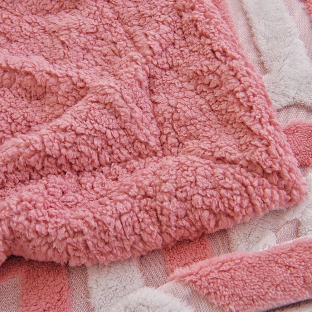 Zyra Double Layer Geometric Throw Blanket by Casa & Beyond