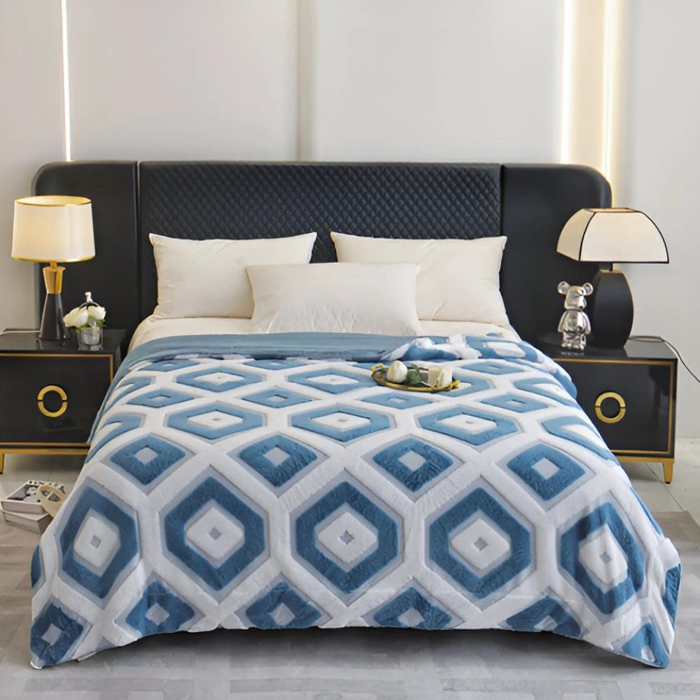 Zyra Double Layer Geometric Throw Blanket by Casa & Beyond