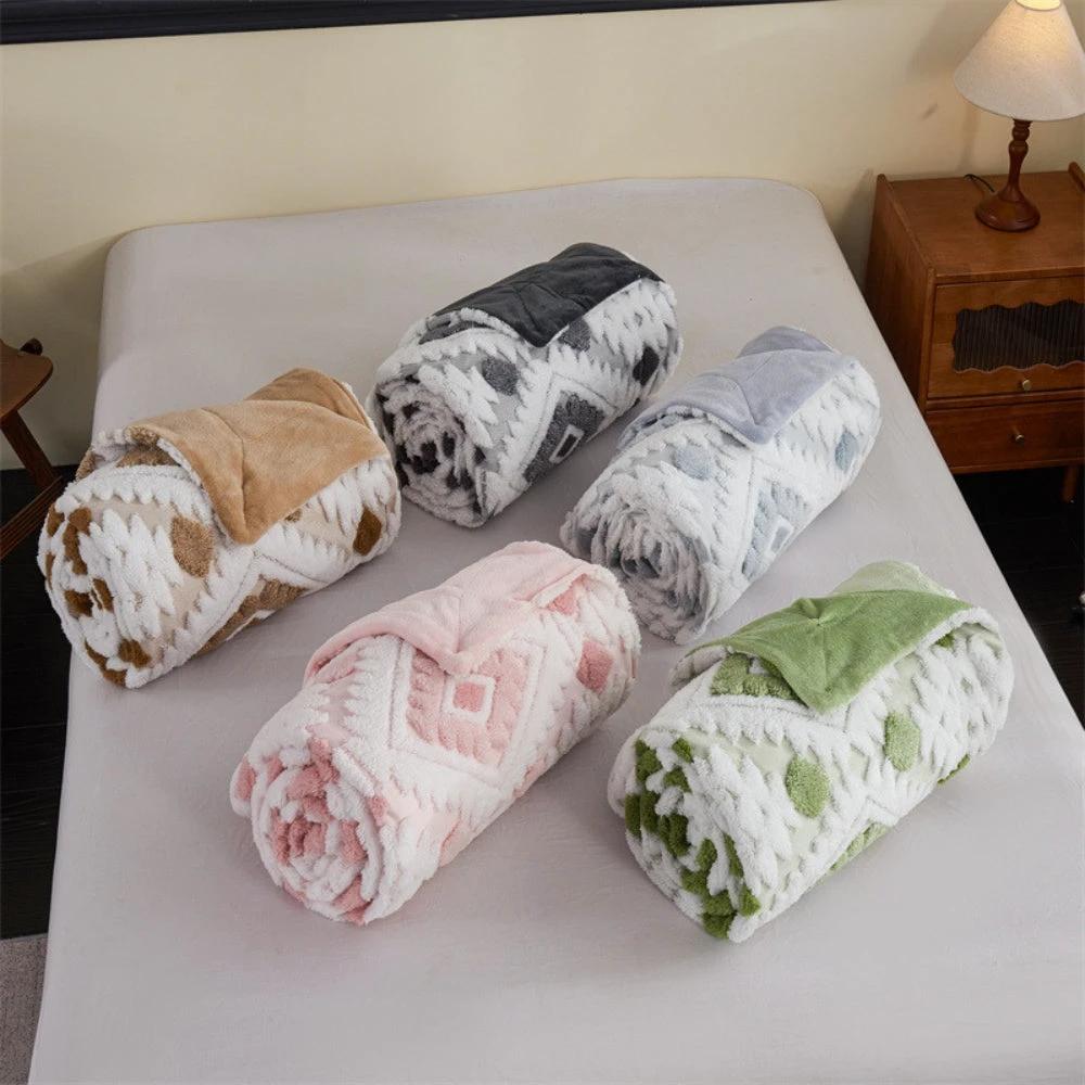 Zyra Double Layer Geometric Throw Blanket by Casa & Beyond