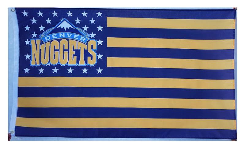 Denver Nuggets Flag-3x5FT Banner-100% polyester by flagsshop