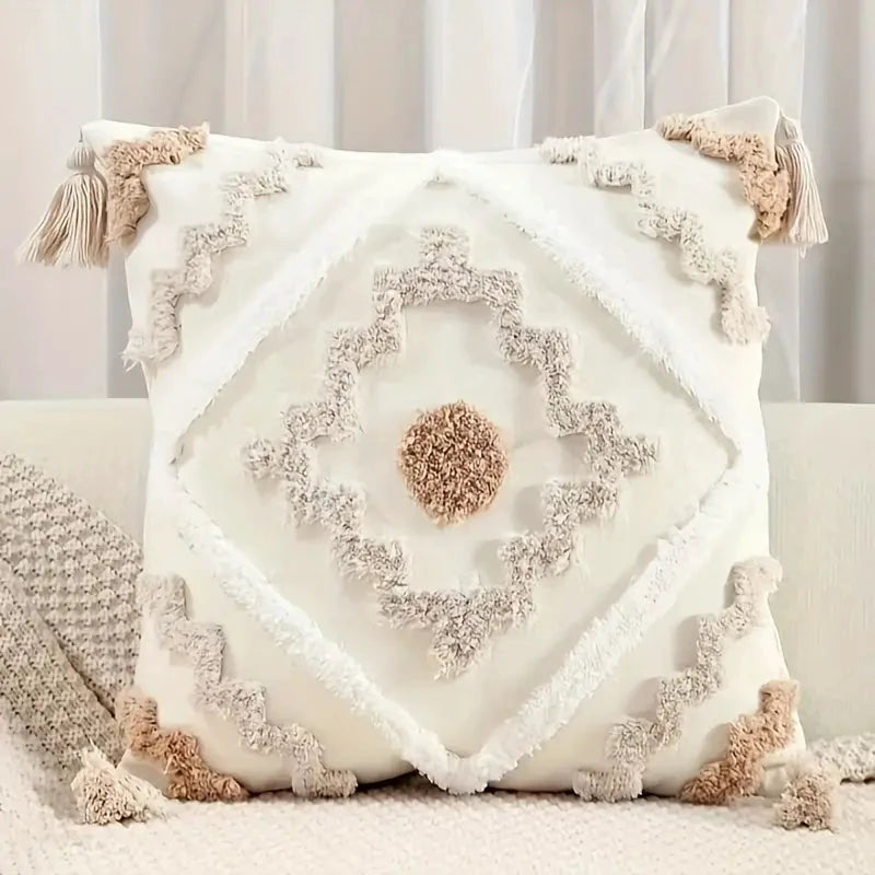 Bohemian Bliss Tufted Pillow Cover by Casa & Beyond