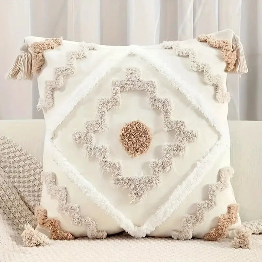 Bohemian Bliss Tufted Pillow Cover by Casa & Beyond