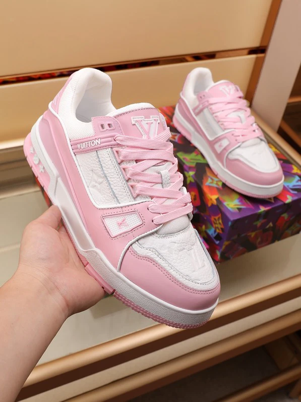 Luxury Virgil Trainer Sneakers Shoes Signature Pink Chalk Monogram by Air Jordan