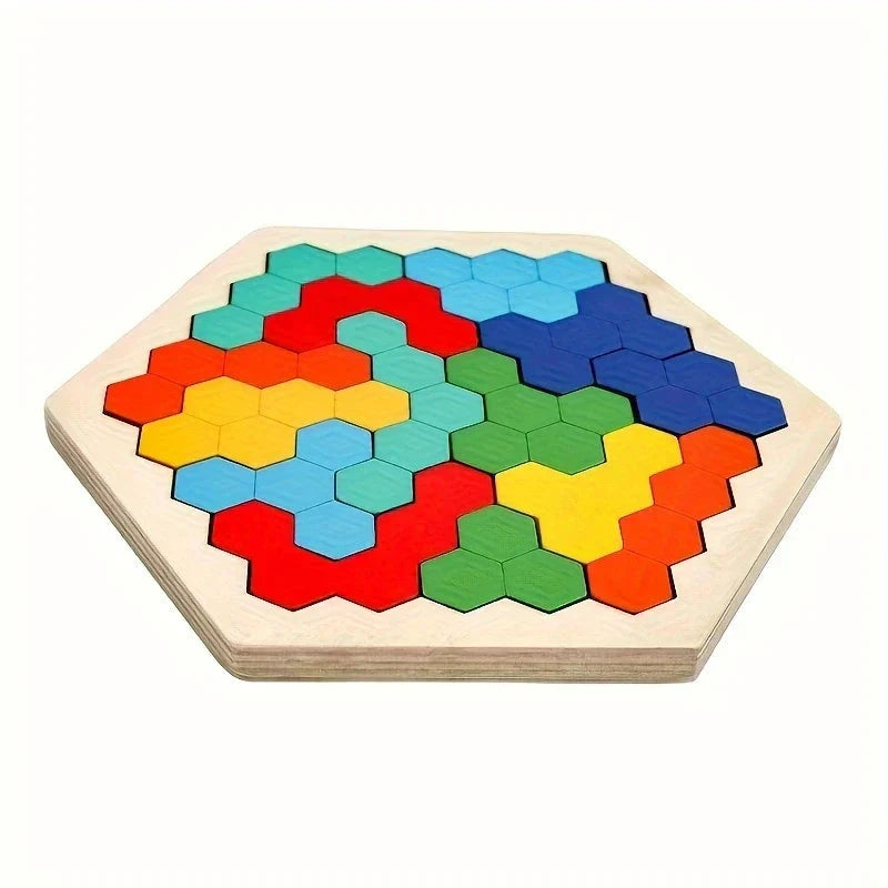 HexaFun 3D hexagonal wooden puzzle game – Educational STEM toy for children Bowlift by Bowlift
