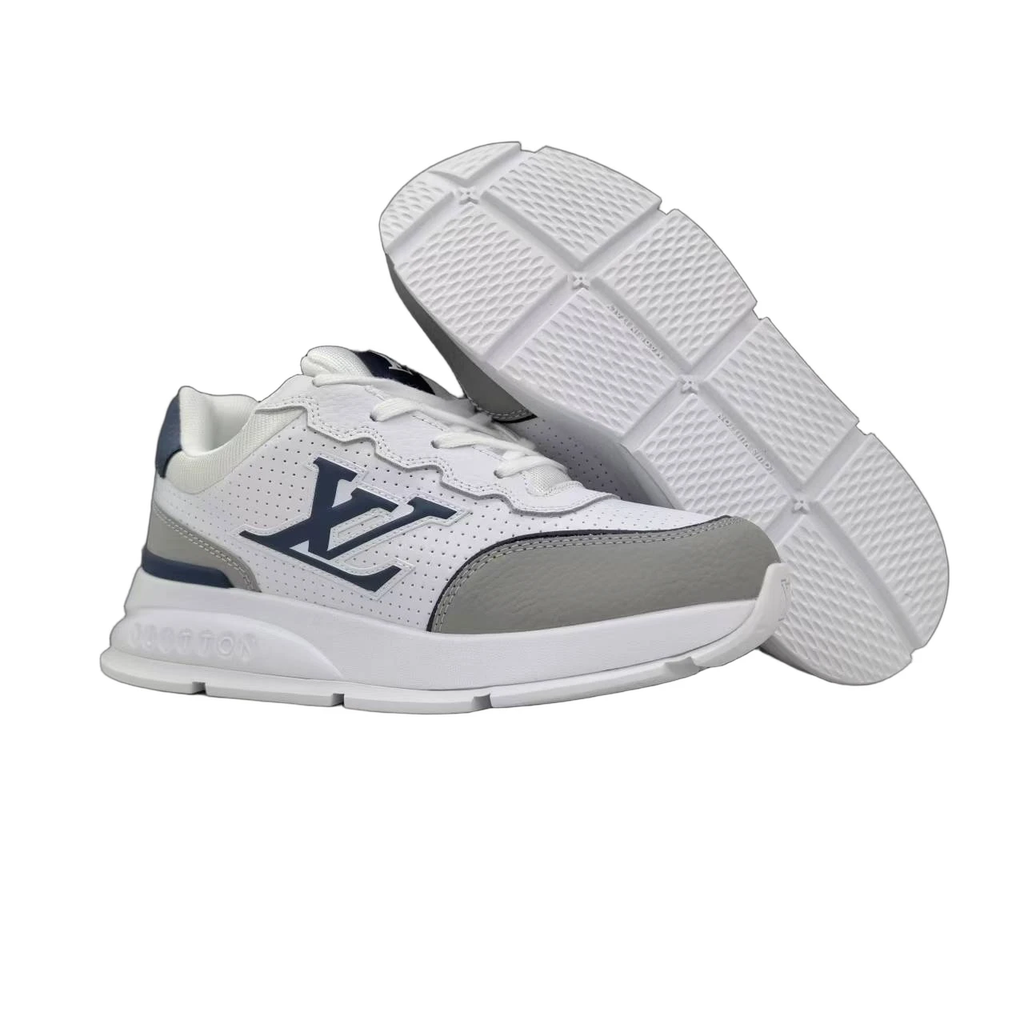 Luxury Lou Paris Classic Trainers Navy Blue White Shoes Sneakers by Air Jordan