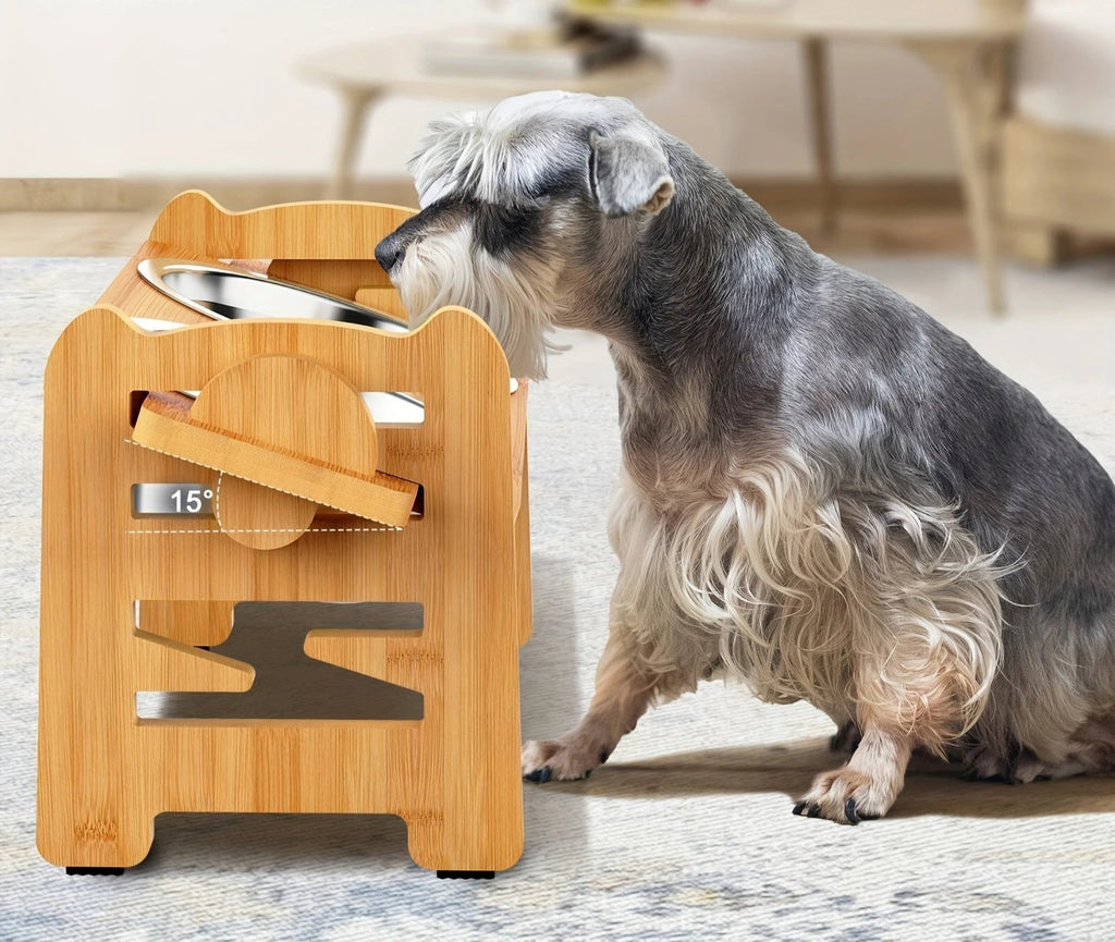 Elevated non-slip dog bowl stand with double bowls Bowlift by Bowlift
