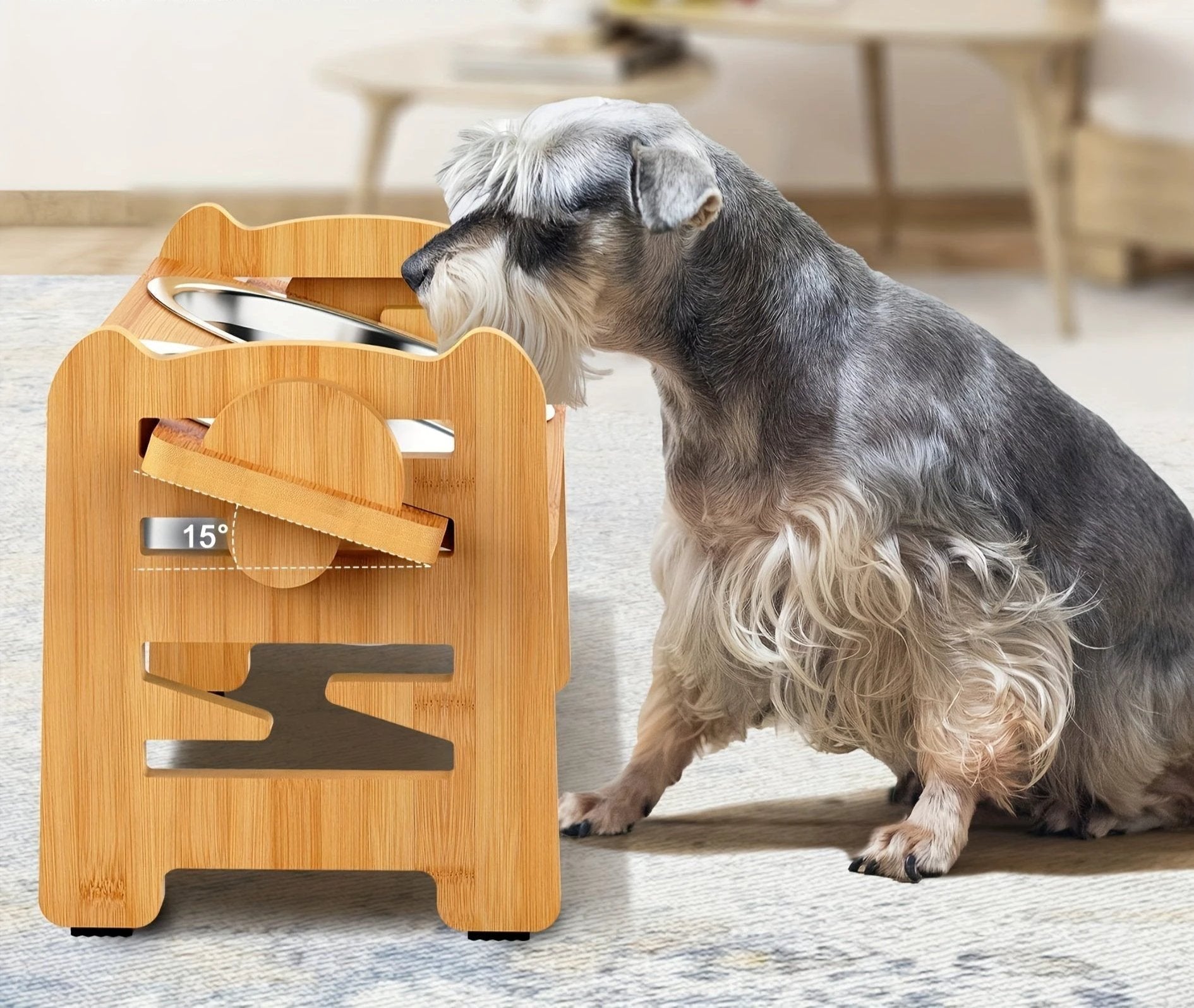 Elevated non-slip dog bowl stand with double bowls Bowlift by Bowlift