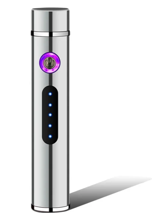 Voltrino Cylinder USB lighter | Double arc technology | Rechargeable & windproof | Noble metal casing for men by BowLift